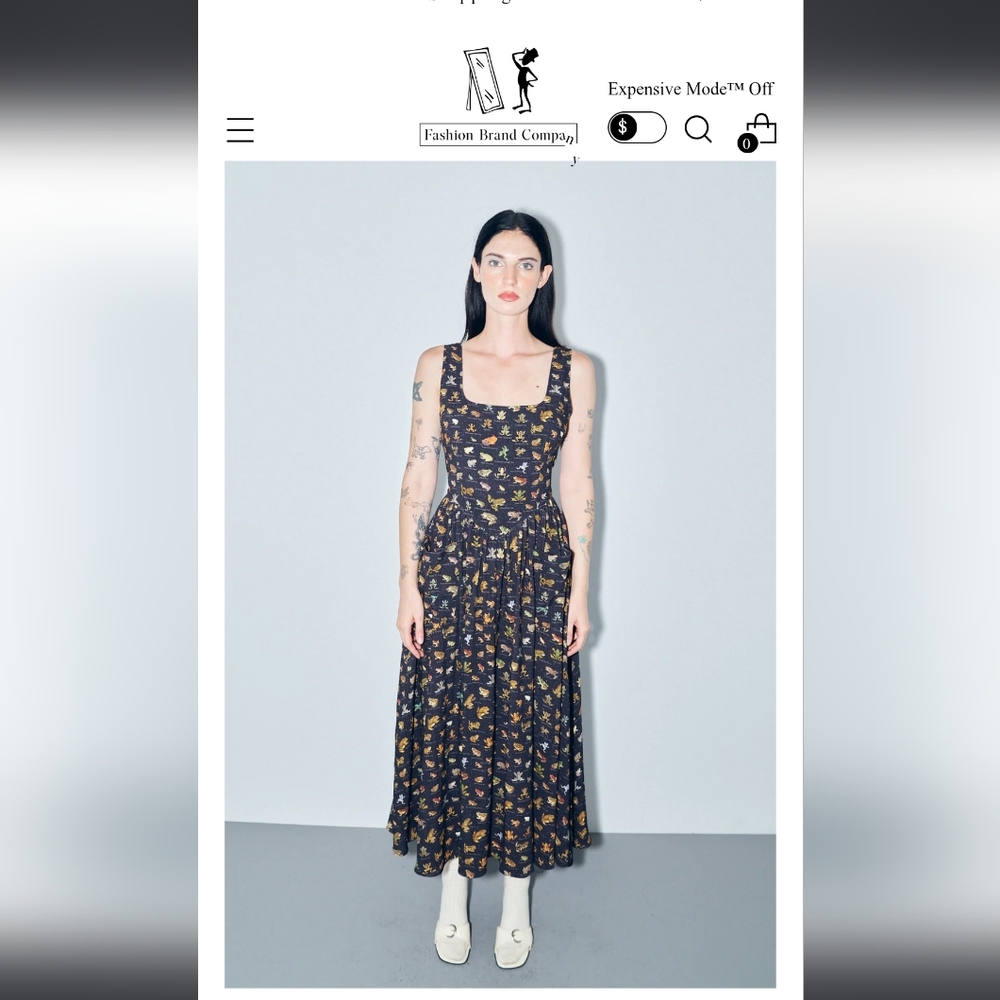 Fashion Brand Company Tradwife Soft Linen Dress Frogs